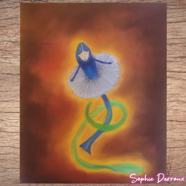 Dessin fantastique aux pastels secs - Fuochi Fatui