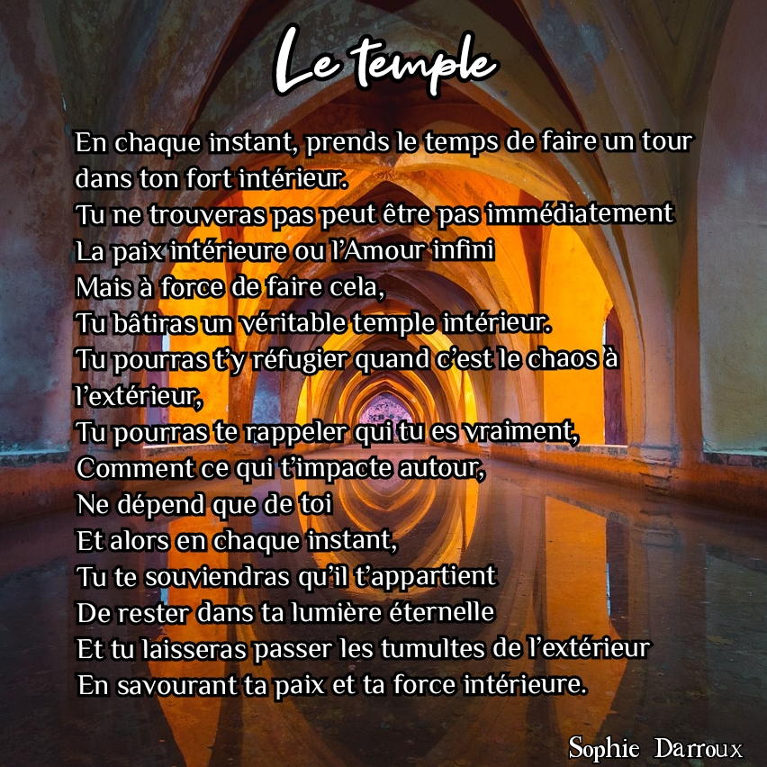 Texte en écriture intuitive tiré de Inspirations lumineuses de Sophie Darroux